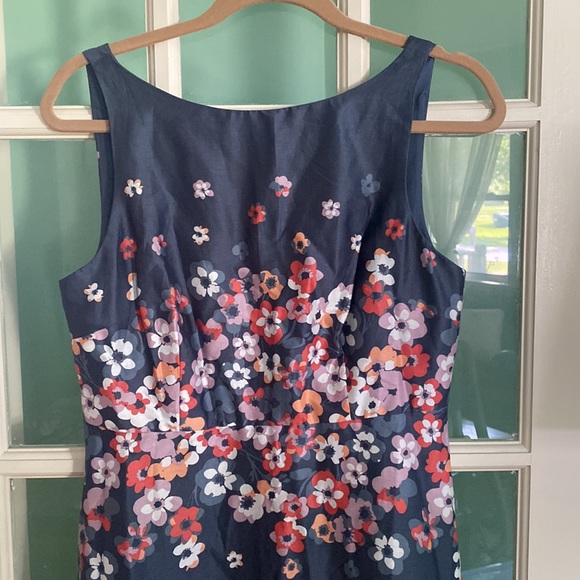 LOFT Floral Print Dress, Cobalt Blue w/ Flowers, Size 6P - Picture 3 of 15